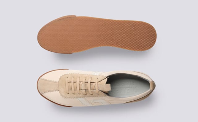 Grenson Sneaker 80 | Mens Trainers In Beige Recycled Canvas