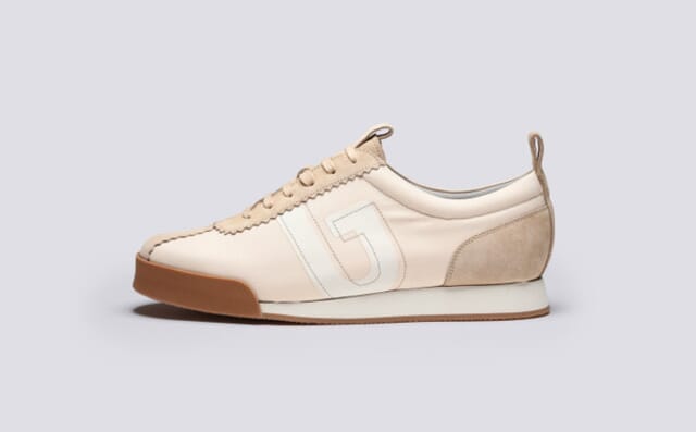 Grenson Sneaker 80 | Mens Trainers In Beige Recycled Canvas