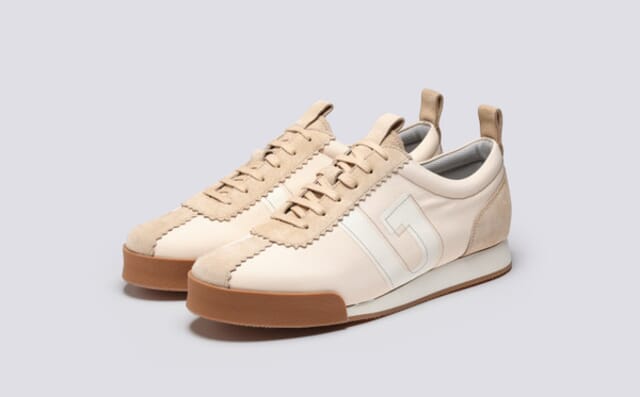 grenson Sneaker 80 | Mens Trainers in Beige Recycled Canvas
