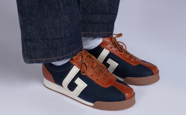 Grenson Sneaker 80 | Mens Trainers In Navy And Tan Mix