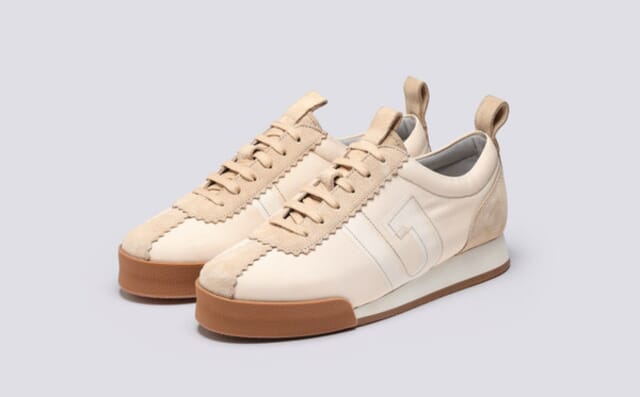 grenson Sneaker 80 | Womens Trainers in Beige Recycled Canvas