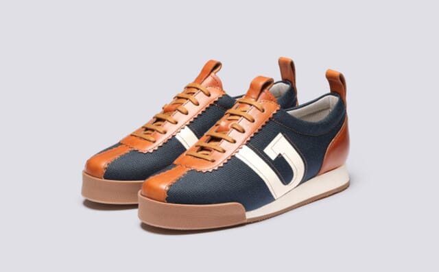 grenson Sneaker 80 | Womens Trainers in Navy and Tan Mix