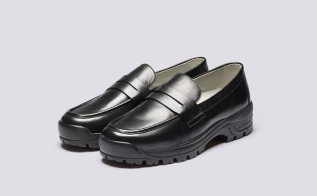 grenson Sneaker 87 | Womens Loafers in Black with Vibram Sole