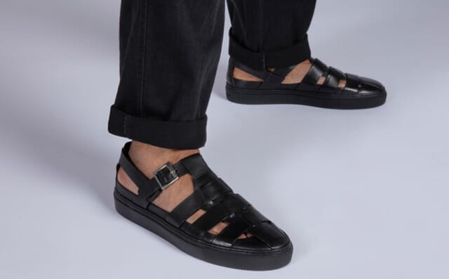 Grenson Sneaker 88 | Mens Fisherman Sandal Hybrid In Black