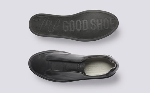 Grenson Sneaker 89 | Mens Derby Slip On Shoes In Black Leather
