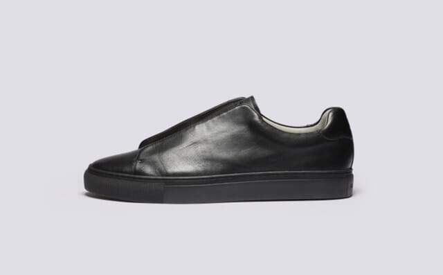 Grenson Sneaker 89 | Mens Derby Slip On Shoes In Black Leather