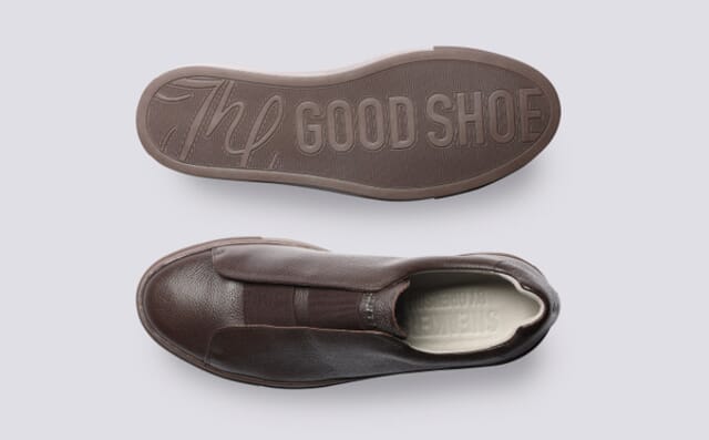 Grenson Sneaker 89 | Mens Derby Slip On Shoes In Brown Grain