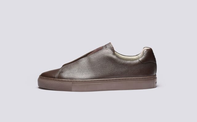 Grenson Sneaker 89 | Mens Derby Slip On Shoes In Brown Grain