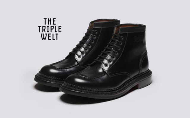 grenson Sonny | Mens Triple Welt Boots in Black Leather