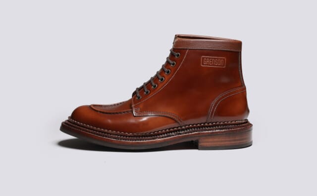 Grenson Sonny | Mens Triple Welt Boots In Mid Brown Leather