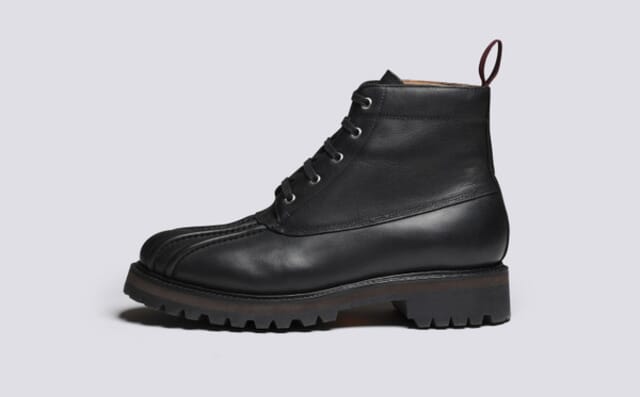 Grenson Spike WP | Mens Duck Boots In Black Waterproof