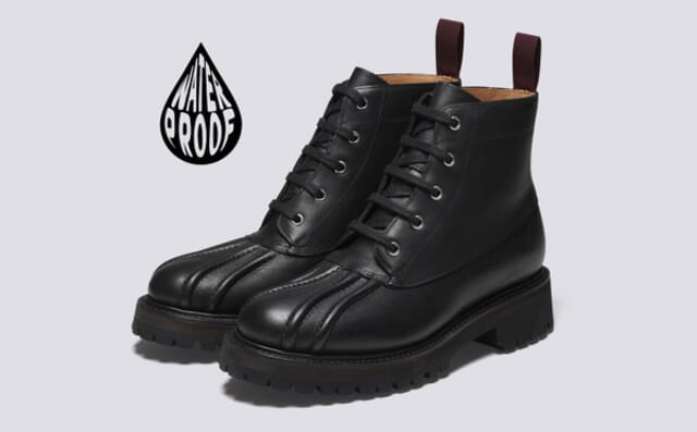 grenson Stella WP | Womens Duck Boots in Black Waterproof - Main View
