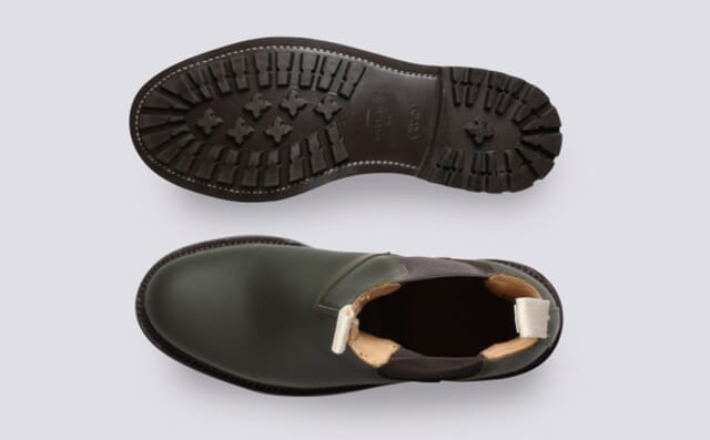 Grenson Studio Boot | Womens Chelsea Boots In Green Leather