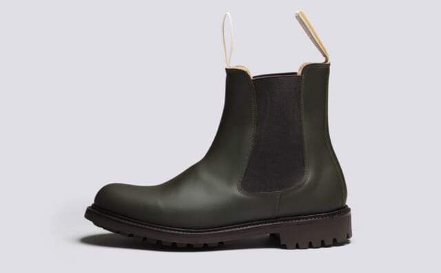 Grenson Studio Boot | Womens Chelsea Boots In Green Leather