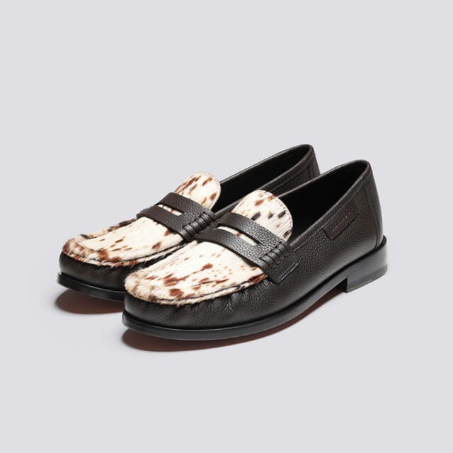 Grenson Susanna | Womens Moccasin Loafers In Brown Western Print