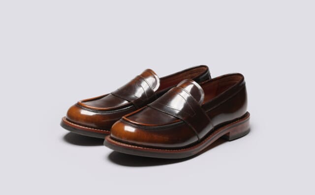 grenson Susie | Womens Loafers in Tan Rub Off Leather