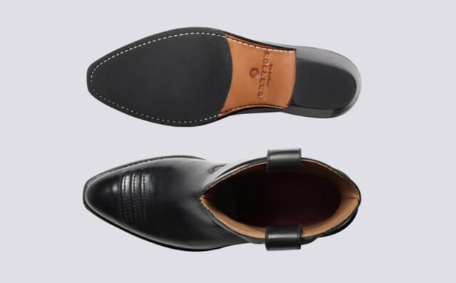 Grenson Tammy | Womens Western Boots In Black Leather