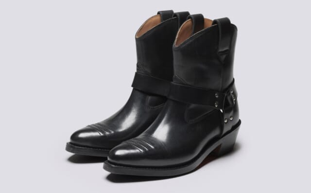 grenson Tammy | Womens Western Boots in Black Leather