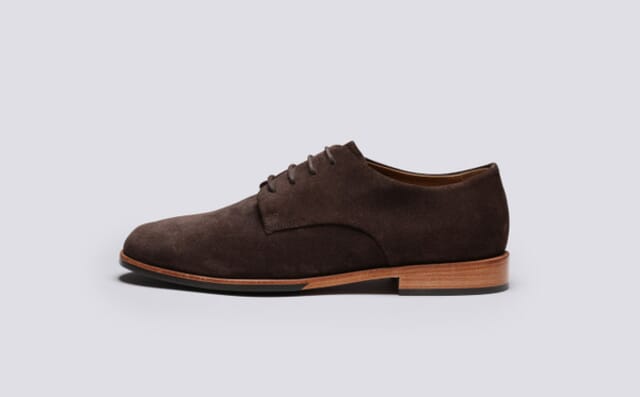 Grenson Taylor | Mens Derby Shoes In Dark Brown Suede