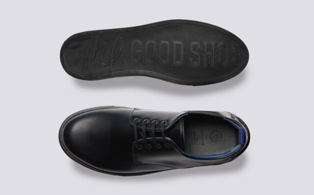 Grenson The Chef Shoe | Mens Derby Sneakers In Black Leather