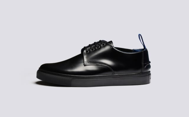 Grenson The Chef Shoe | Mens Derby Sneakers In Black Leather