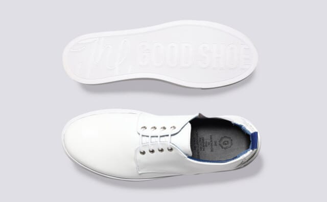 Grenson The Chef Shoe | Mens Derby Sneakers In White Leather