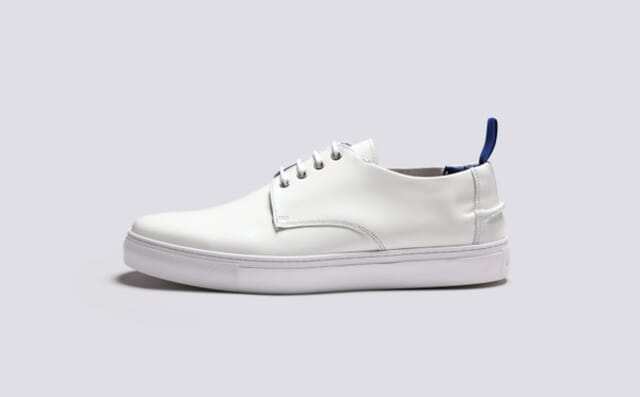 Grenson The Chef Shoe | Womens Derby Sneakers In White Glossy Leather