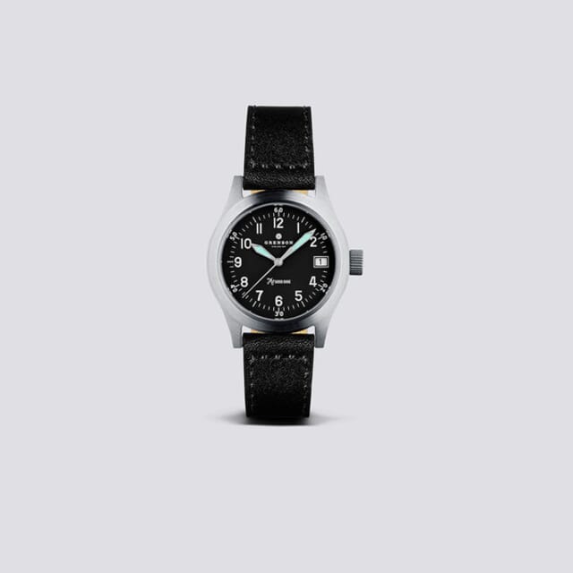Grenson The Pilot 37.5 | Automatic Watch In Italian Black Leather