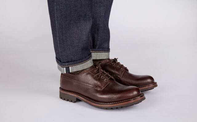 Grenson Victor | Mens Derby In Brown Russia Grain Leather With A Commando Sole Shoes
