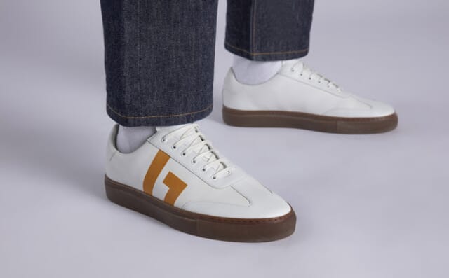 Grenson Womens NL 1 | Non Leather Sneakers In White And Yellow