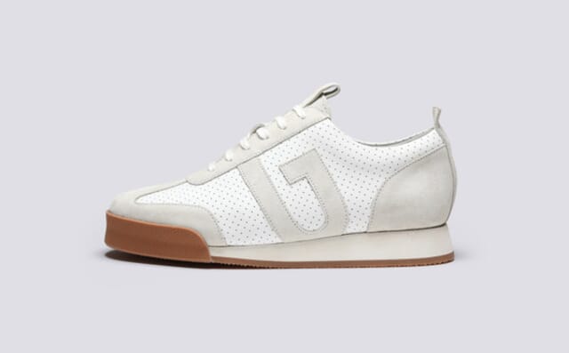 Grenson Womens Sneaker 51 | Trainers In White Perforated Leather