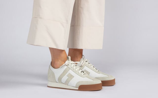 Grenson Womens Sneaker 51 | Trainers In White Perforated Leather