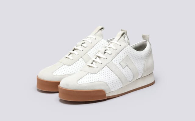 grenson Womens Sneaker 51 | Trainers in White Perforated Leather