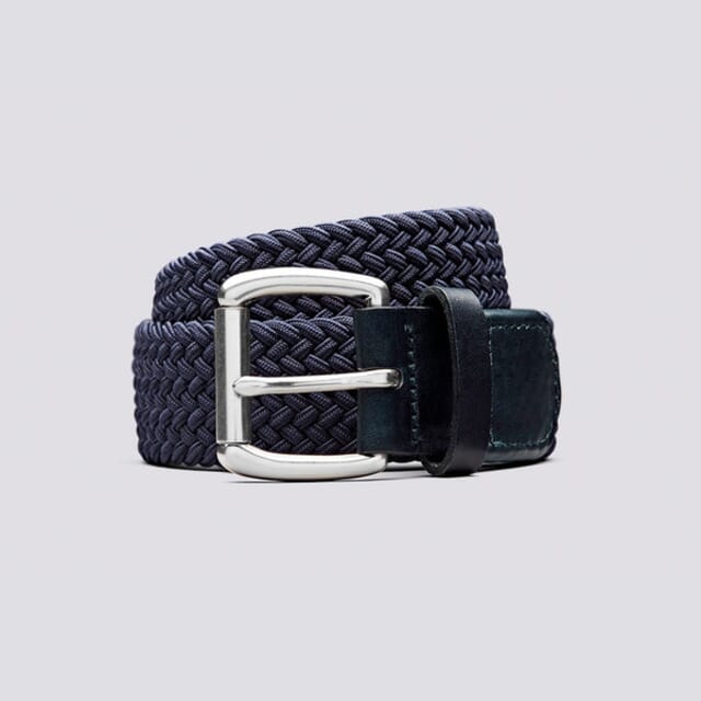Grenson Woven Elastic Belt | Unisex Elastic Belt In Navy Shoes