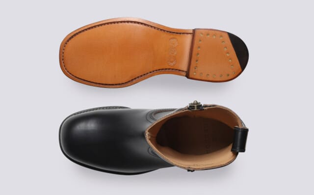 Grenson YMC X Grenson | Womens Zip Boots In Black Chromexcel