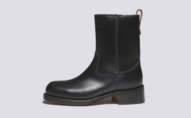 Grenson YMC X Grenson | Womens Zip Boots In Black Chromexcel