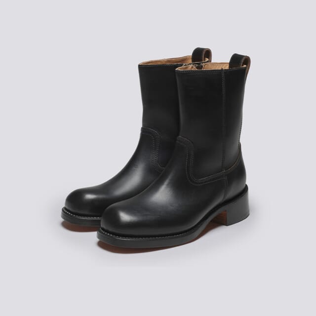 Grenson YMC X Grenson | Womens Zip Boots In Black Chromexcel