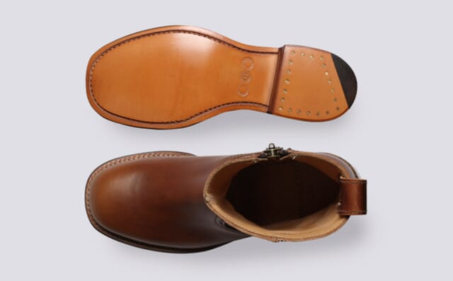 Grenson YMC X Grenson | Womens Zip Boots In Dark Tan Grain