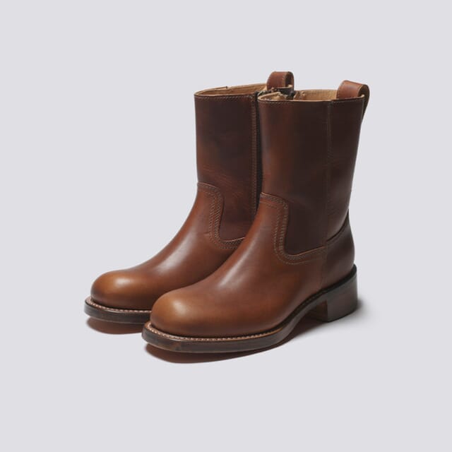 Grenson YMC X Grenson | Womens Zip Boots In Dark Tan Grain