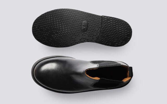 Grenson Ziggy | Mens Chelsea Boots In Black Pull Up Leather