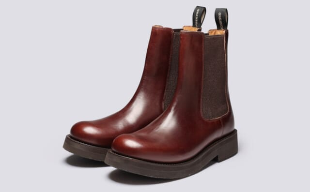 grenson Ziggy | Mens Chelsea Boots in Brown Pull Up Leather