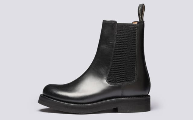 Grenson Zira | Womens Chelsea Boots In Black Pull Up Leather