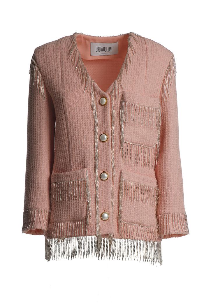 greta boldini BLING BLING PINK WOOL JACKET