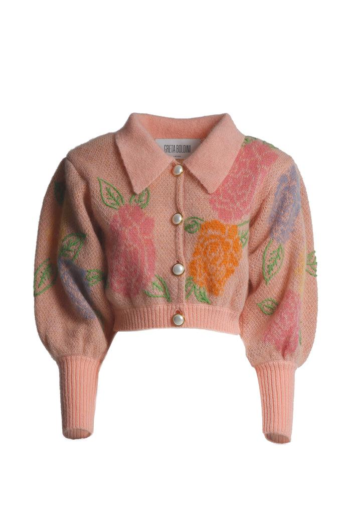 greta boldini BLOOM JACQUARD CARDIGAN