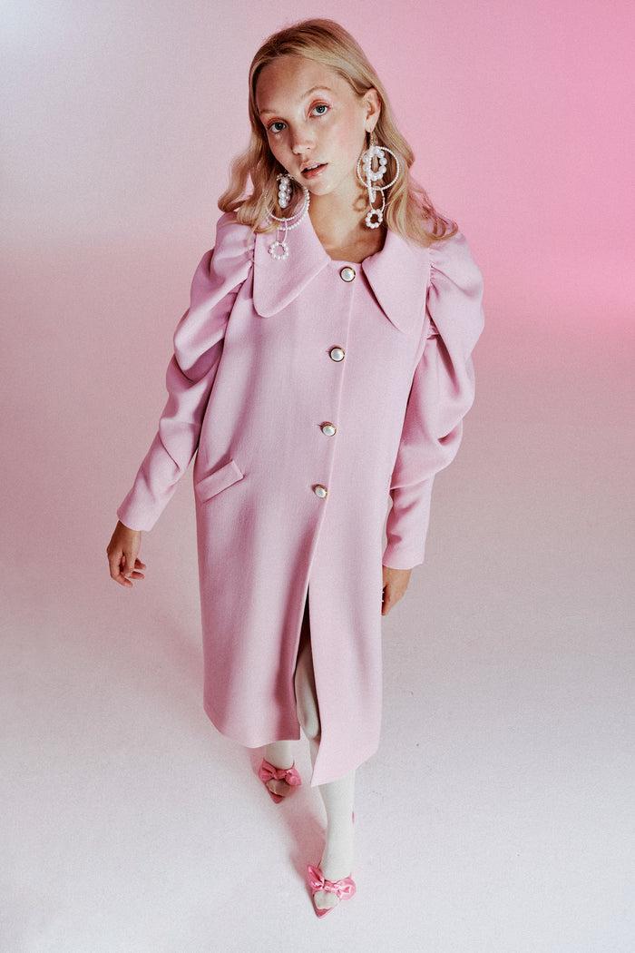 Greta Boldini BUTTERFLY PINK WOOL COAT