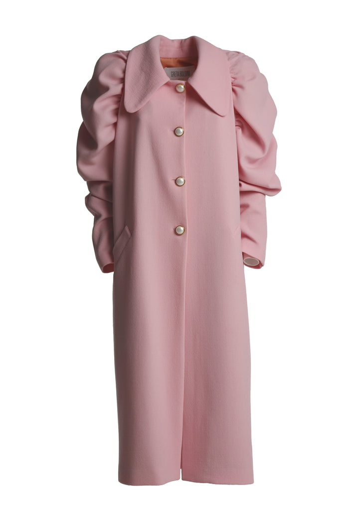 greta boldini BUTTERFLY PINK WOOL COAT
