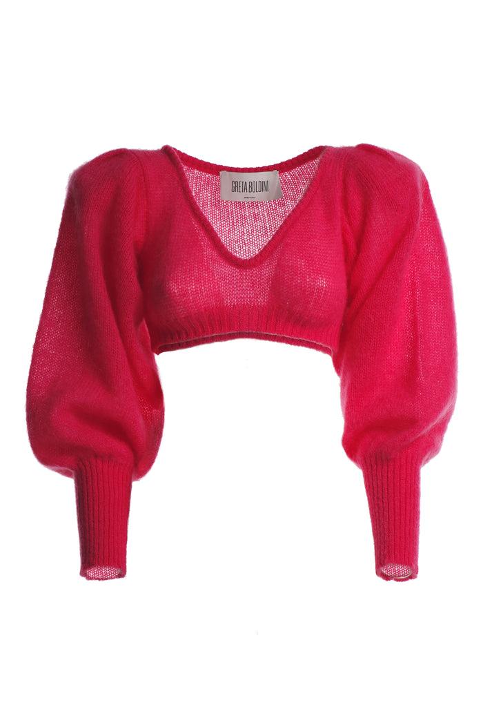 greta boldini CUORICINO FUCSIA MOHAIR TOP