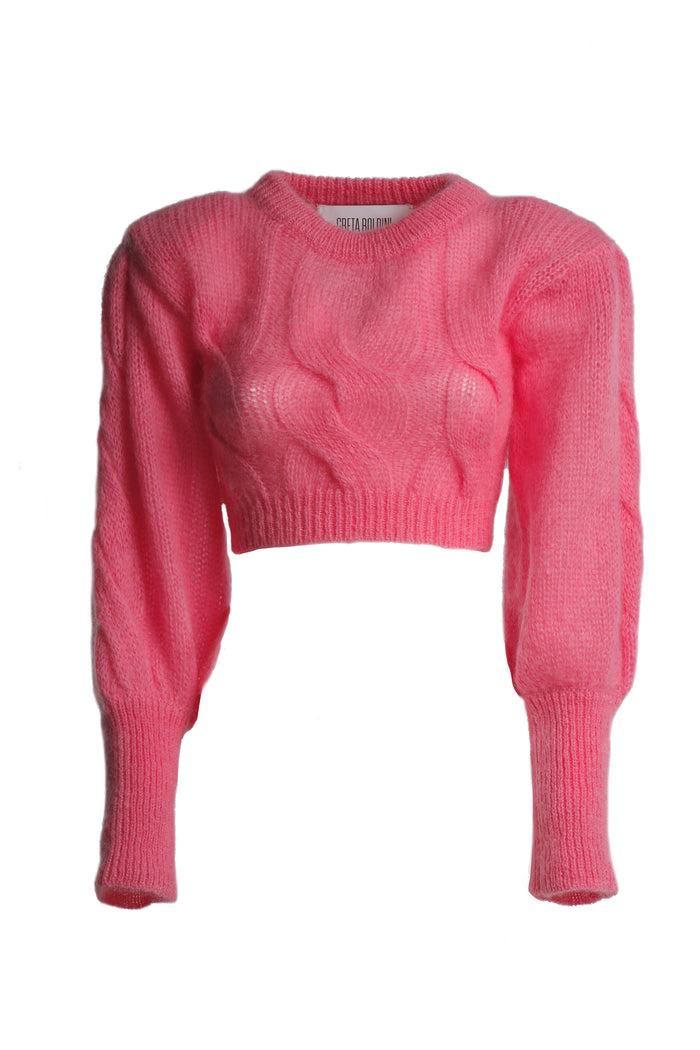 greta boldini ECLAIRE PINK MOHAIR SWEATER