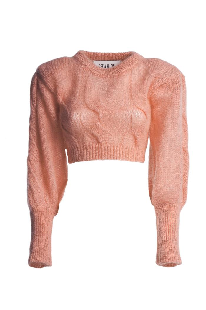 greta boldini ECLAIRE SOFT PINK MOHAIR SWEATER