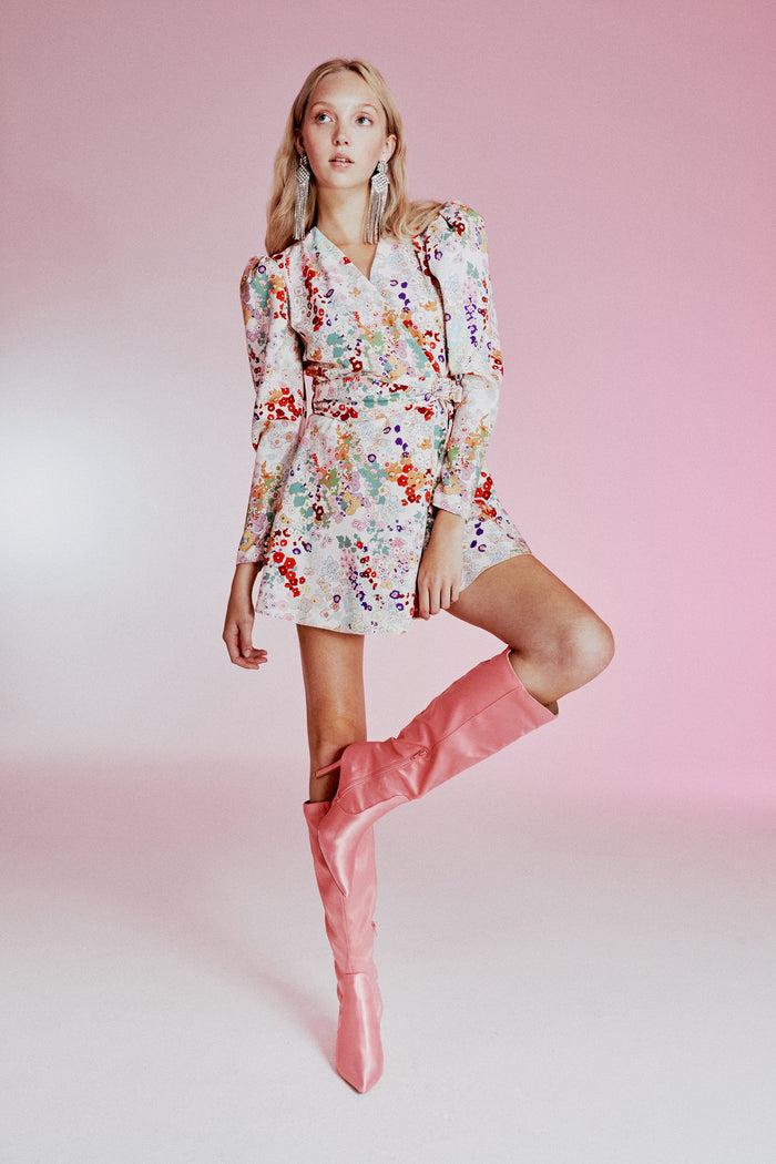 Greta Boldini FANTASIA FLORAL PRINTED MINI DRESS